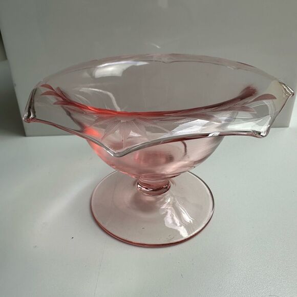 Various Vintage Pink Depression Glass Collection Plates, Dish, Serving Items - Picture 5 of 15